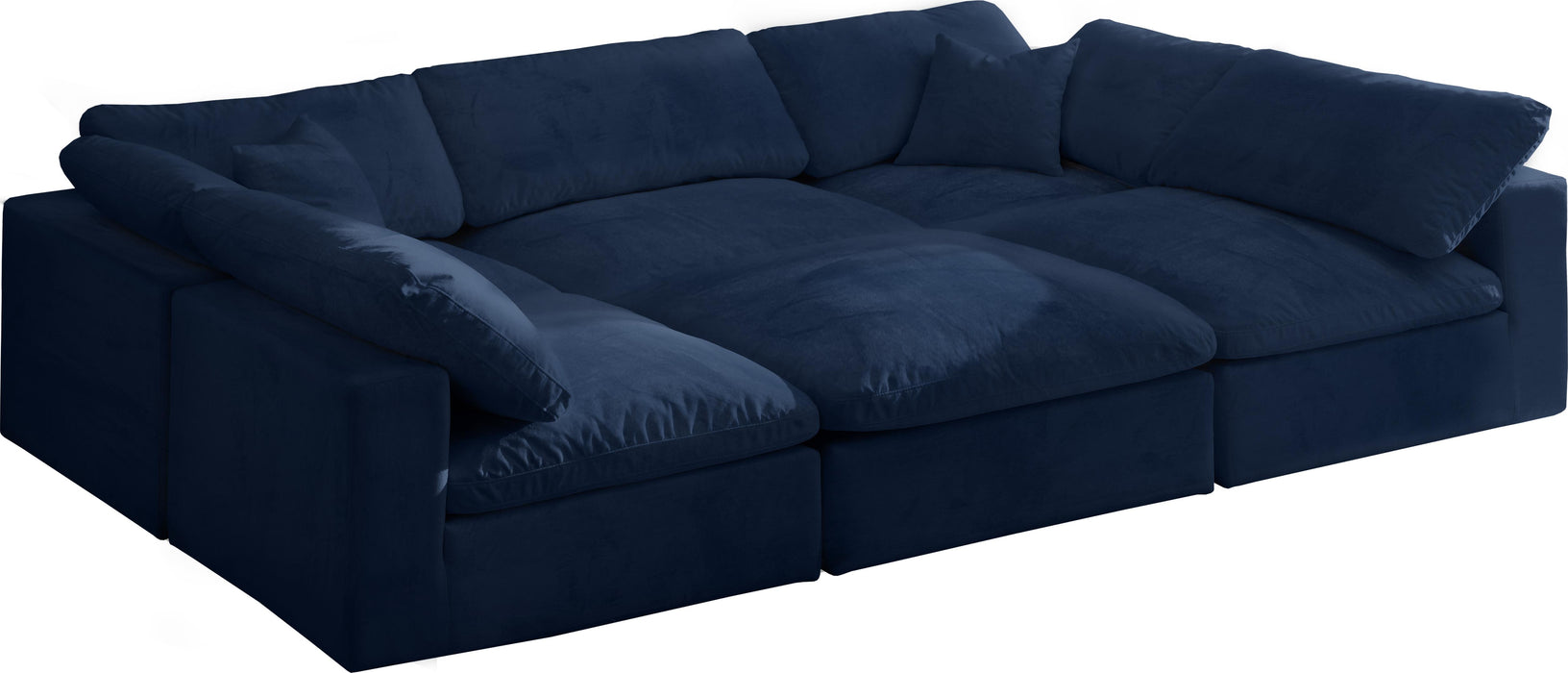 Cozy Navy Velvet Cloud Modular Sectional - Royal Furniture & Gifts (MI) - Multi Location