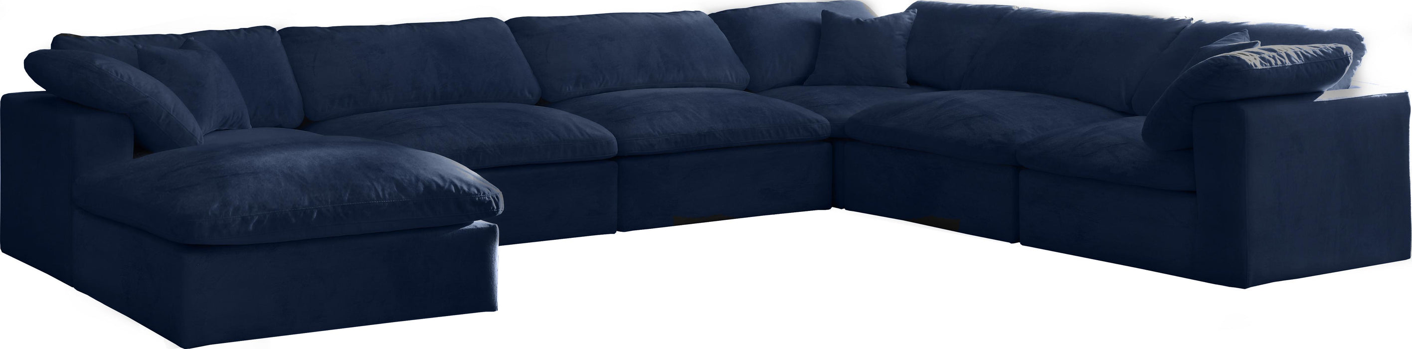 Cozy Navy Velvet Cloud Modular Sectional - Royal Furniture & Gifts (MI) - Multi Location
