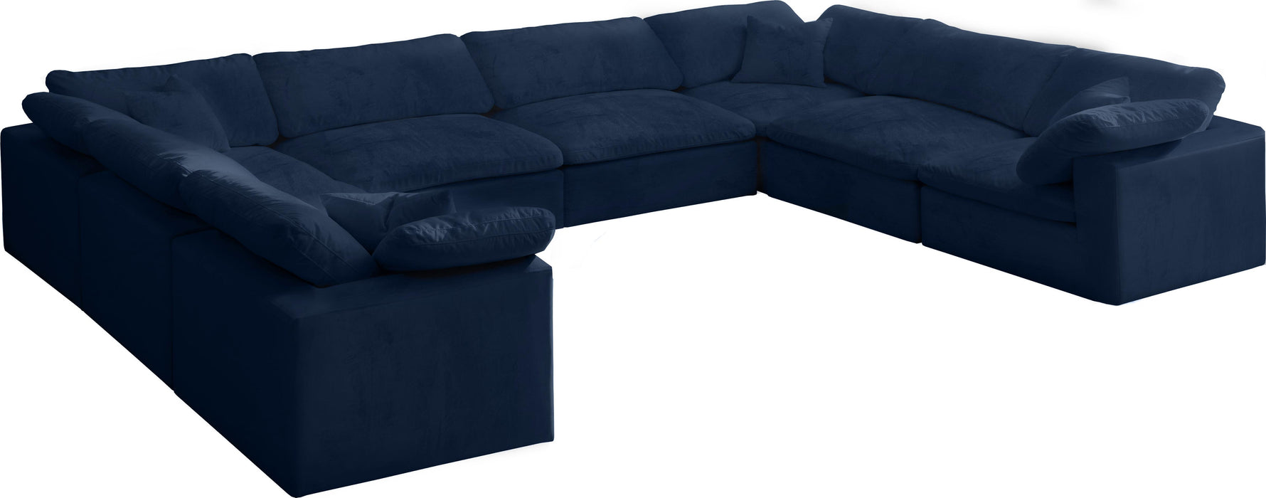 Cozy Navy Velvet Cloud Modular Sectional - Royal Furniture & Gifts (MI) - Multi Location