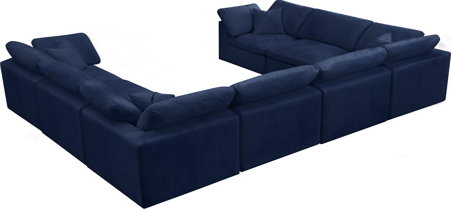 Cozy Navy Velvet Cloud Modular Sectional - Royal Furniture & Gifts (MI) - Multi Location
