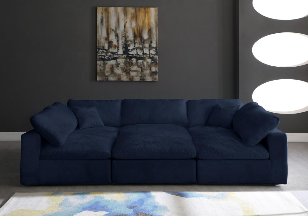 Cozy Navy Velvet Cloud Modular Sectional - Royal Furniture & Gifts (MI) - Multi Location