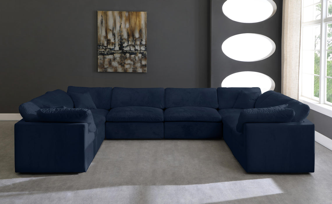 Cozy Navy Velvet Cloud Modular Sectional - Royal Furniture & Gifts (MI) - Multi Location