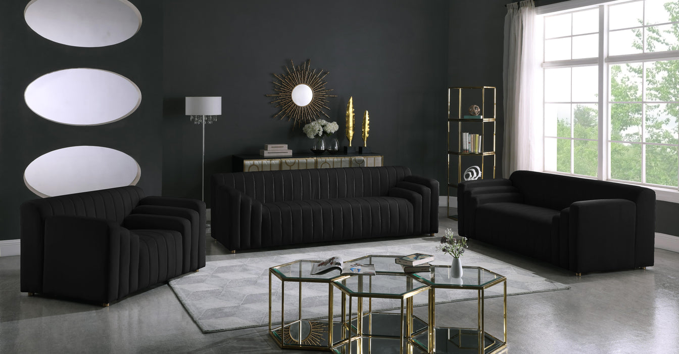 Naya Black Velvet Chair - Royal Furniture & Gifts (MI) - Multi Location