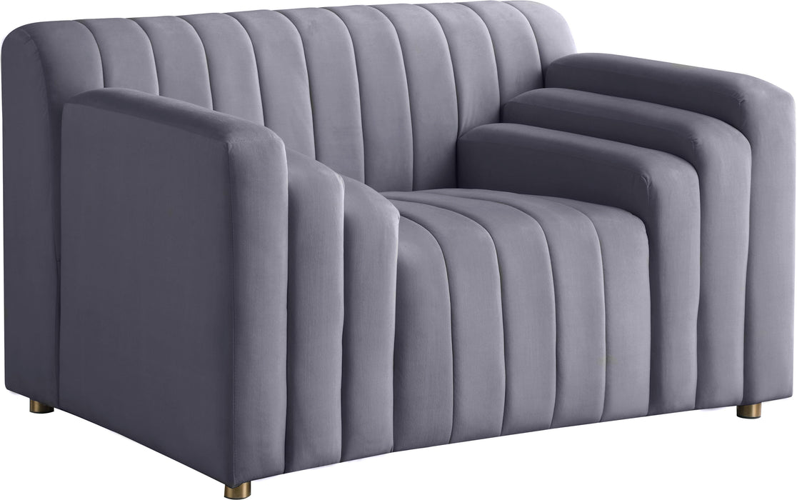Naya Grey Velvet Chair - Royal Furniture & Gifts (MI) - Multi Location