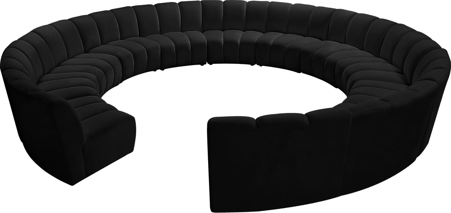 Infinity Black Velvet 12pc. Modular Sectional - Royal Furniture & Gifts (MI) - Multi Location