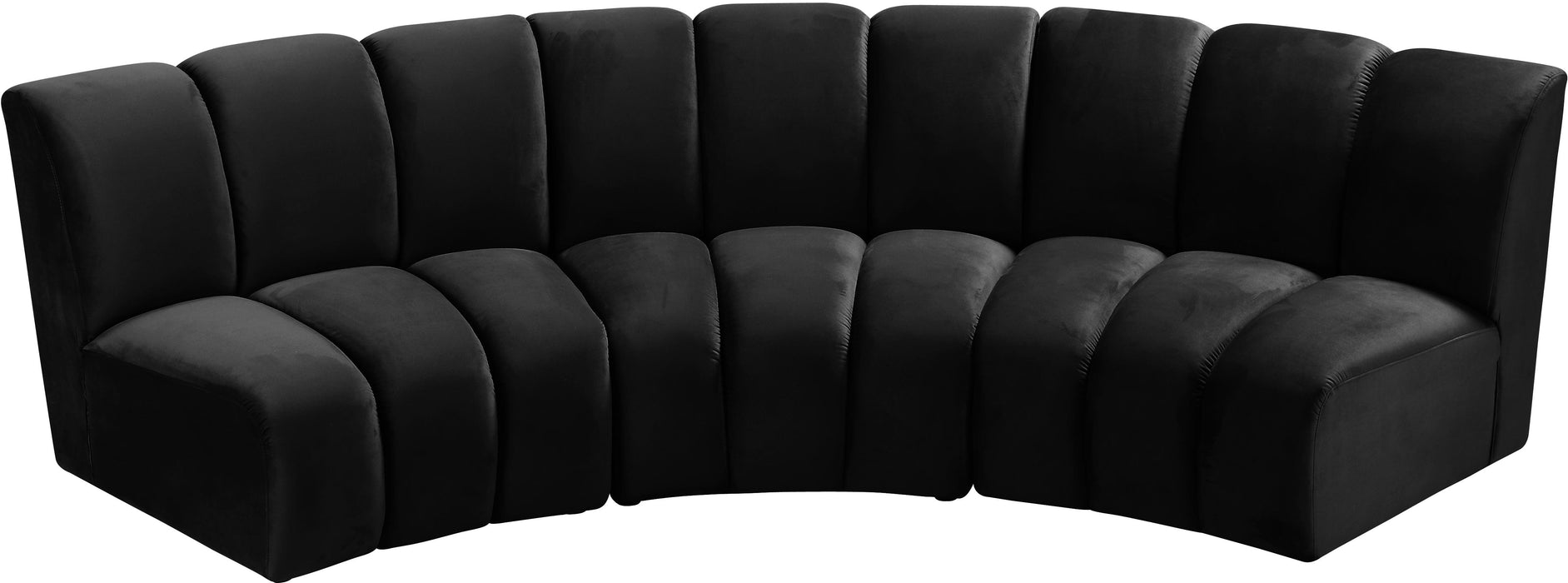 Infinity Black Velvet 3pc. Modular Sectional - Royal Furniture & Gifts (MI) - Multi Location