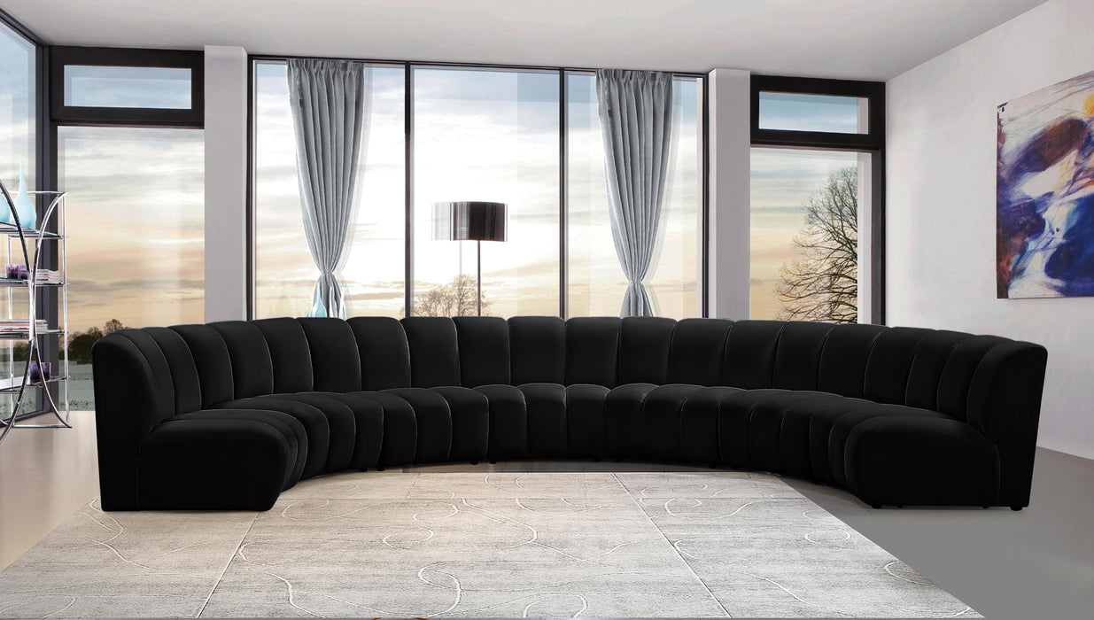 Infinity Black Velvet 7pc. Modular Sectional - Royal Furniture & Gifts (MI) - Multi Location