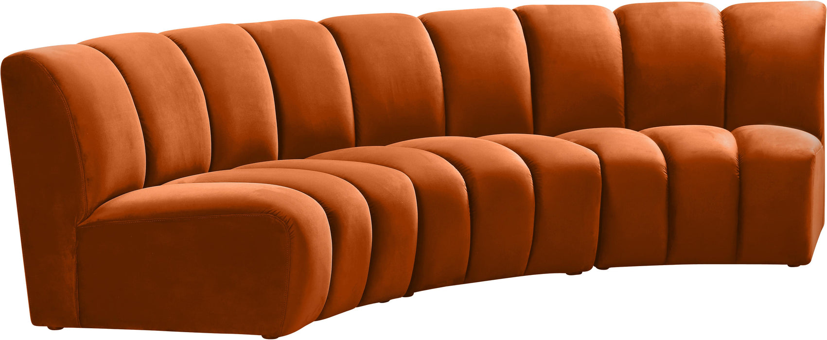Infinity Cognac Velvet 3pc. Modular Sectional - Royal Furniture & Gifts (MI) - Multi Location