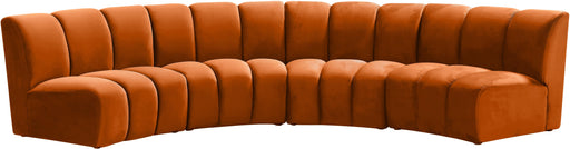 Infinity Cognac Velvet 4pc. Modular Sectional - Royal Furniture & Gifts (MI) - Multi Location
