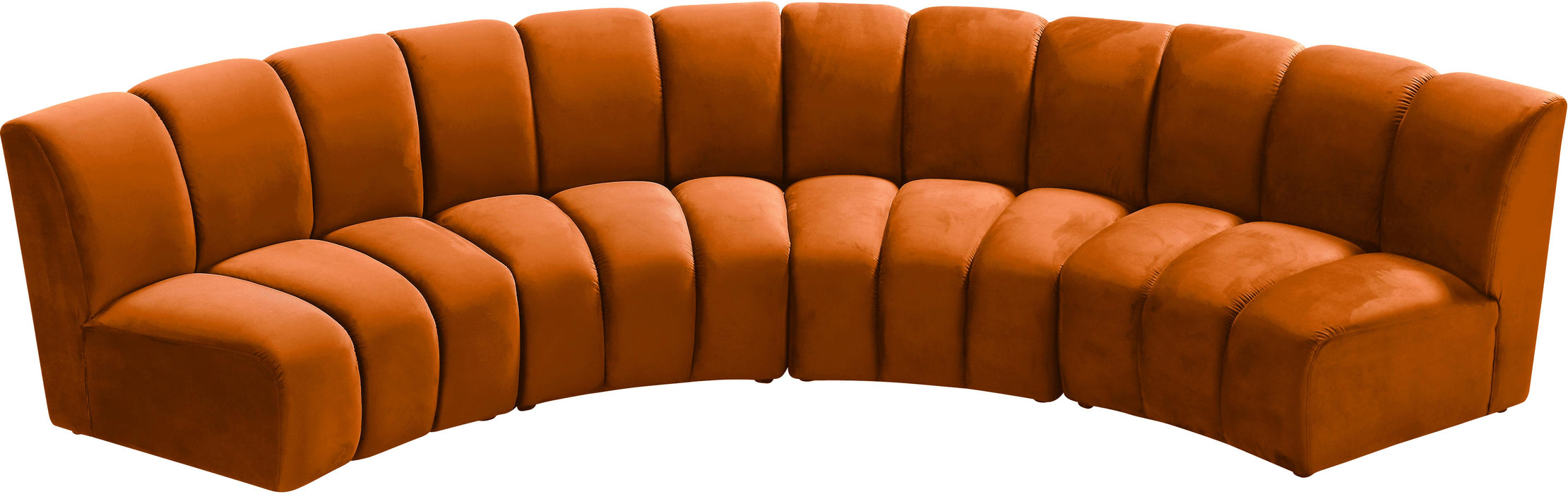 Infinity Cognac Velvet 4pc. Modular Sectional - Royal Furniture & Gifts (MI) - Multi Location