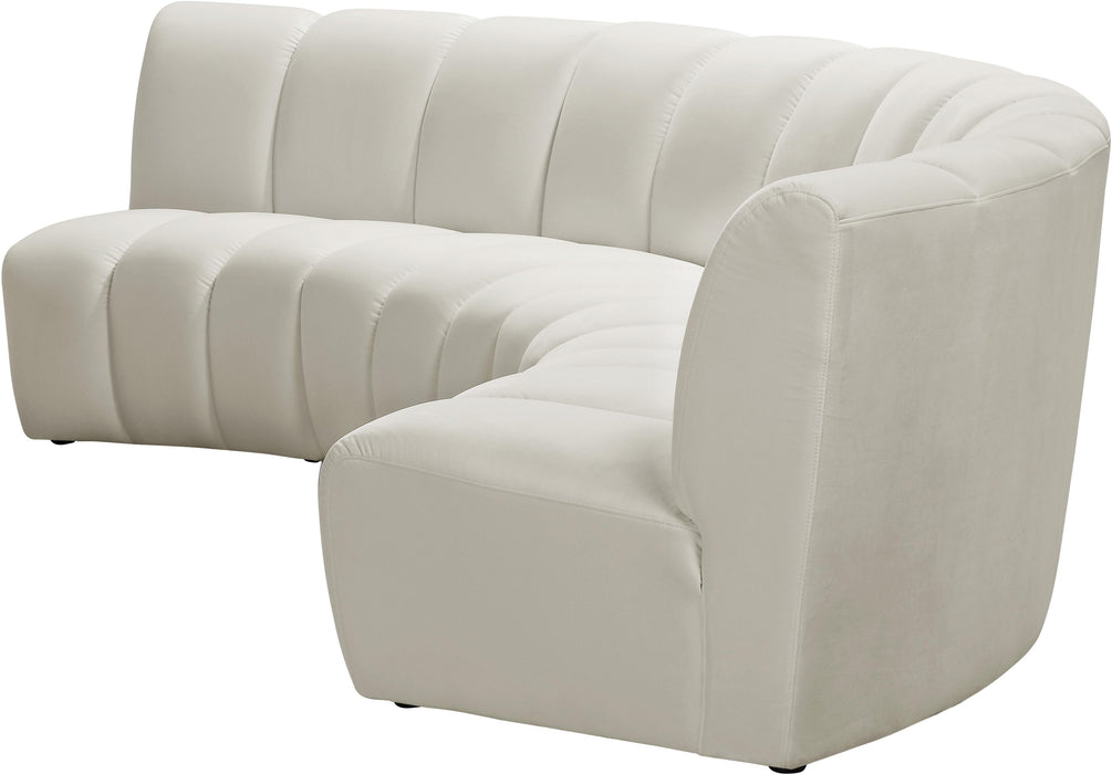 Infinity Cream Velvet 3pc. Modular Sectional - Royal Furniture & Gifts (MI) - Multi Location