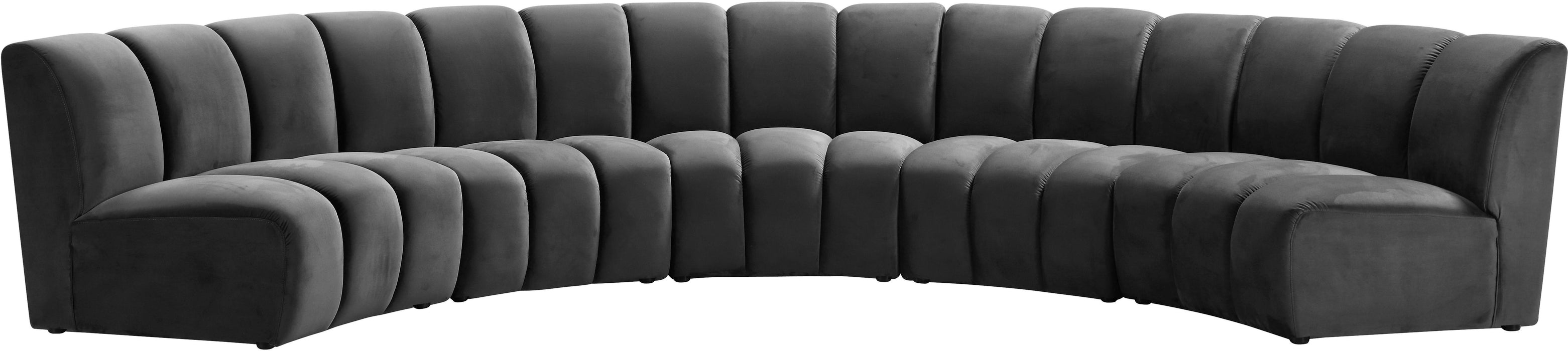 Infinity Grey Velvet 5pc. Modular Sectional - Royal Furniture & Gifts (MI) - Multi Location
