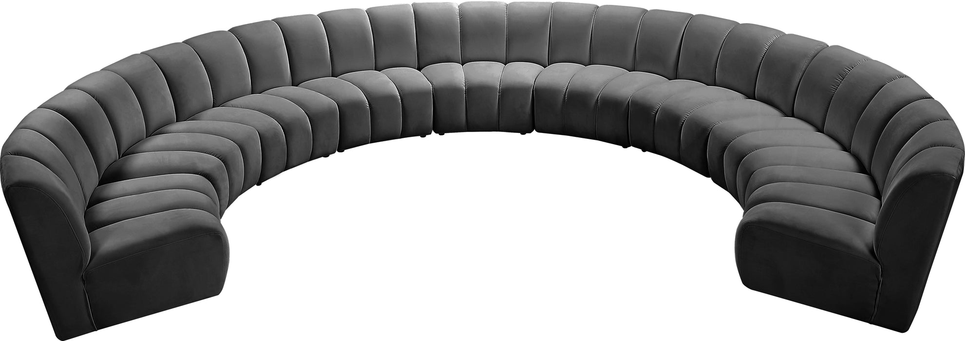 Infinity Grey Velvet 9pc. Modular Sectional - Royal Furniture & Gifts (MI) - Multi Location