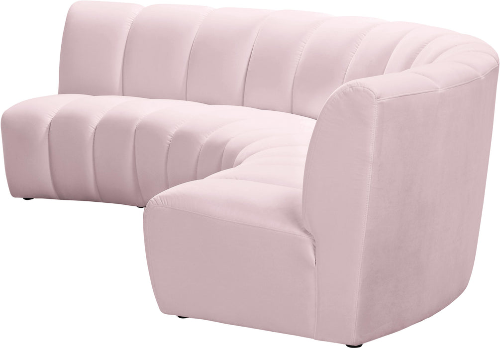 Infinity Pink Velvet 3pc. Modular Sectional - Royal Furniture & Gifts (MI) - Multi Location