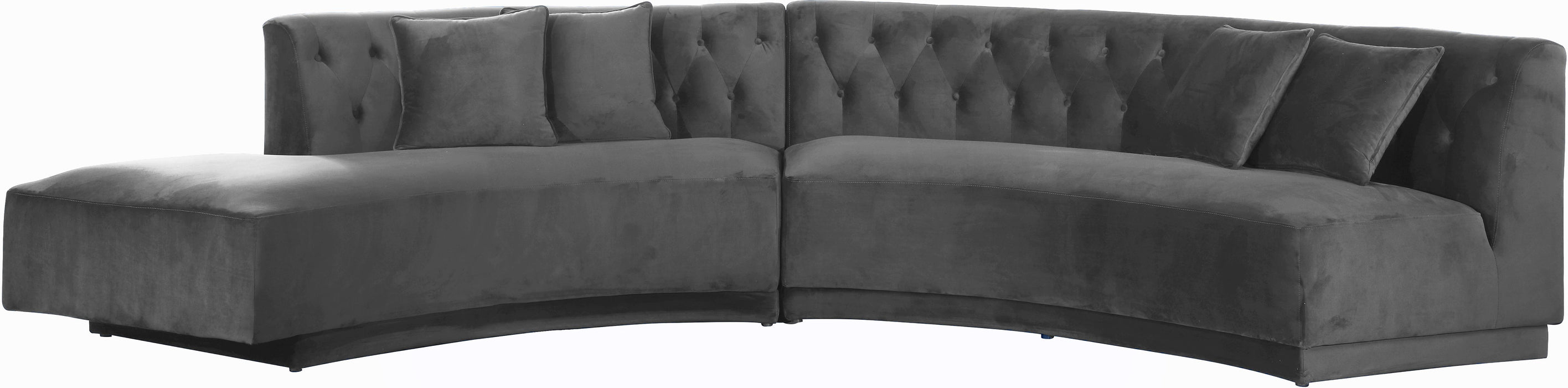 Kenzi Grey Velvet 2pc. Sectional - Royal Furniture & Gifts (MI) - Multi Location