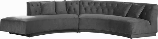 Kenzi Grey Velvet 2pc. Sectional - Royal Furniture & Gifts (MI) - Multi Location