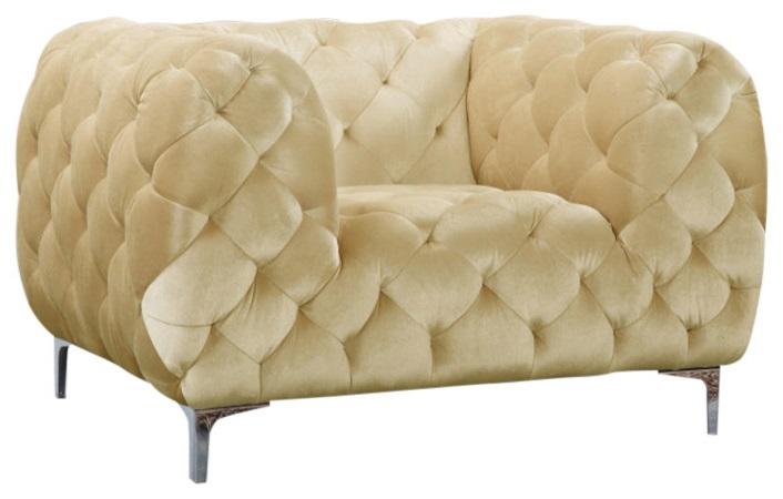 Mercer Beige Velvet Chair - Royal Furniture & Gifts (MI) - Multi Location