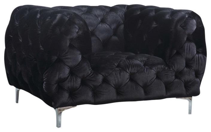 Mercer Black Velvet Chair - Royal Furniture & Gifts (MI) - Multi Location