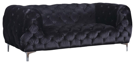 Mercer Black Velvet Loveseat - Royal Furniture & Gifts (MI) - Multi Location
