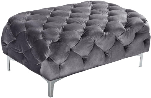 Mercer Grey Velvet Ottoman - Royal Furniture & Gifts (MI) - Multi Location