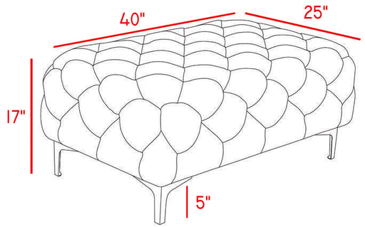 Mercer Navy Velvet Ottoman - Royal Furniture & Gifts (MI) - Multi Location