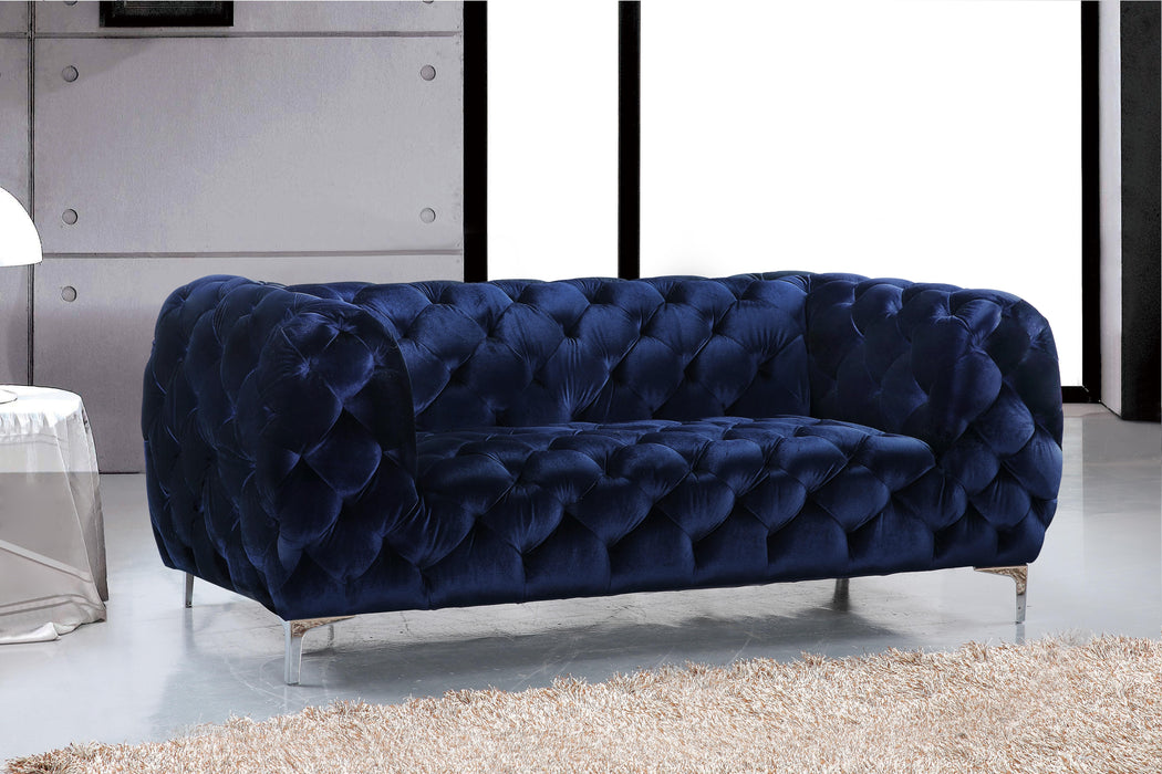 Mercer Navy Velvet Loveseat - Royal Furniture & Gifts (MI) - Multi Location