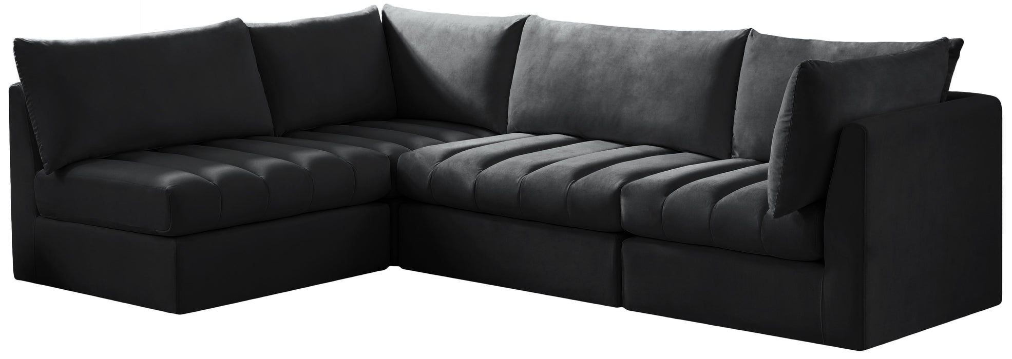 Jacob Black Velvet Modular Sectional - Royal Furniture & Gifts (MI) - Multi Location