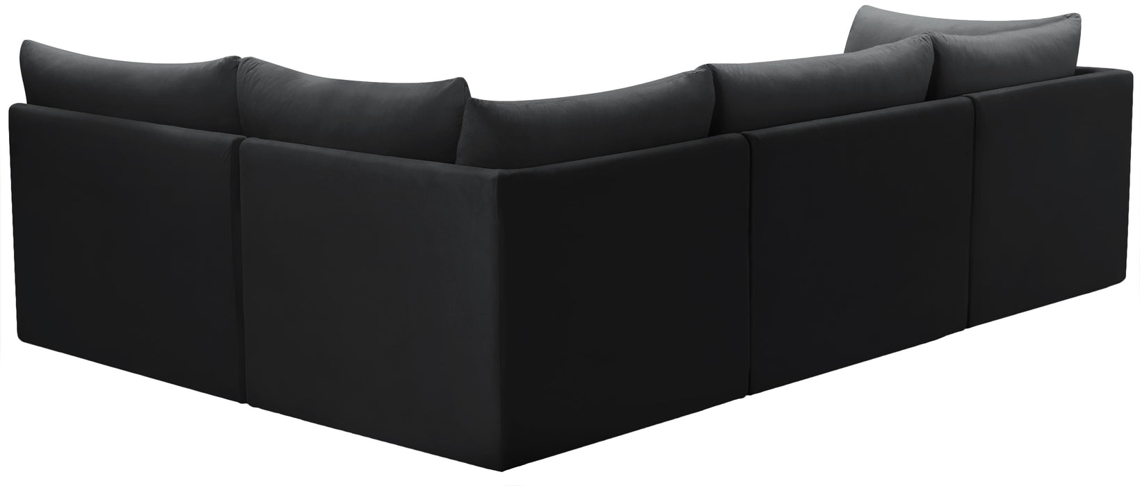 Jacob Black Velvet Modular Sectional - Royal Furniture & Gifts (MI) - Multi Location