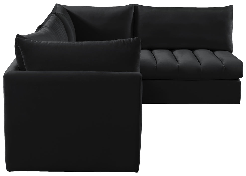 Jacob Black Velvet Modular Sectional - Royal Furniture & Gifts (MI) - Multi Location