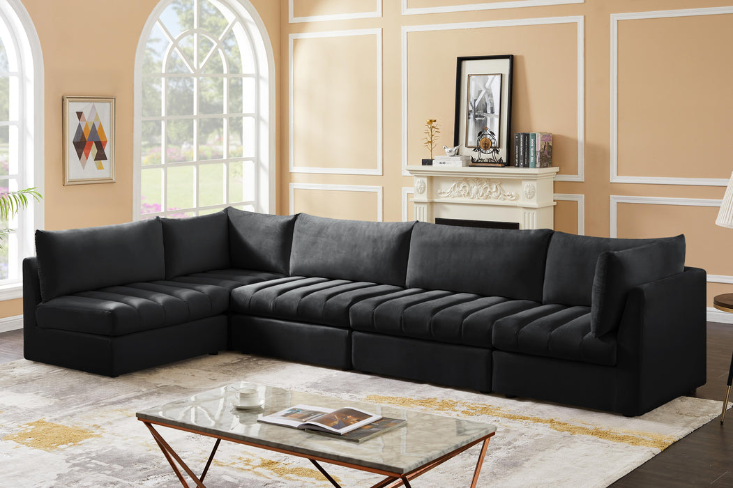 Jacob Black Velvet Modular Sectional - Royal Furniture & Gifts (MI) - Multi Location