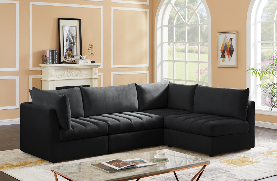 Jacob Black Velvet Modular Sectional - Royal Furniture & Gifts (MI) - Multi Location