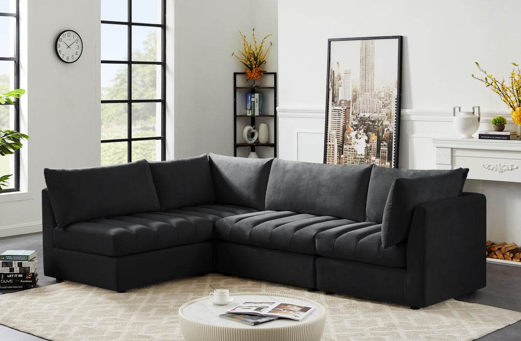 Jacob Black Velvet Modular Sectional - Royal Furniture & Gifts (MI) - Multi Location