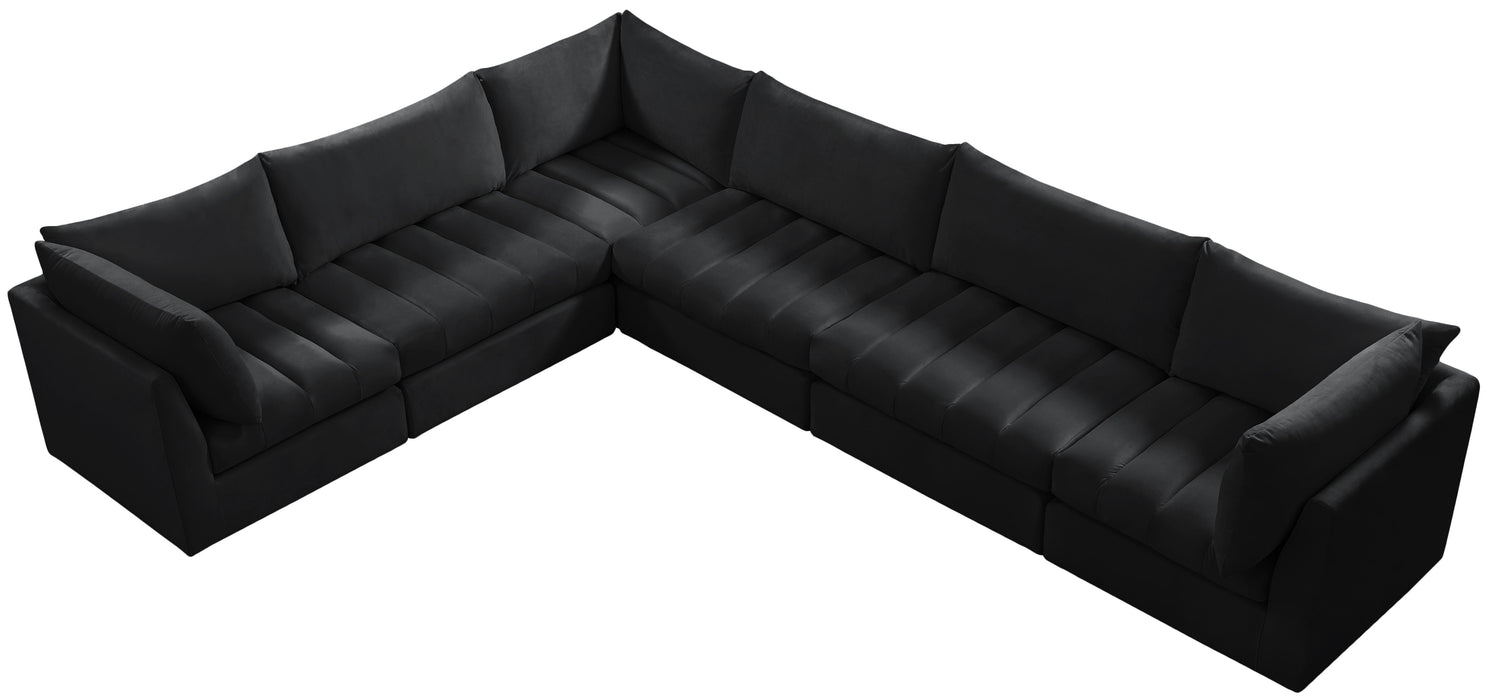 Jacob Black Velvet Modular Sectional - Royal Furniture & Gifts (MI) - Multi Location