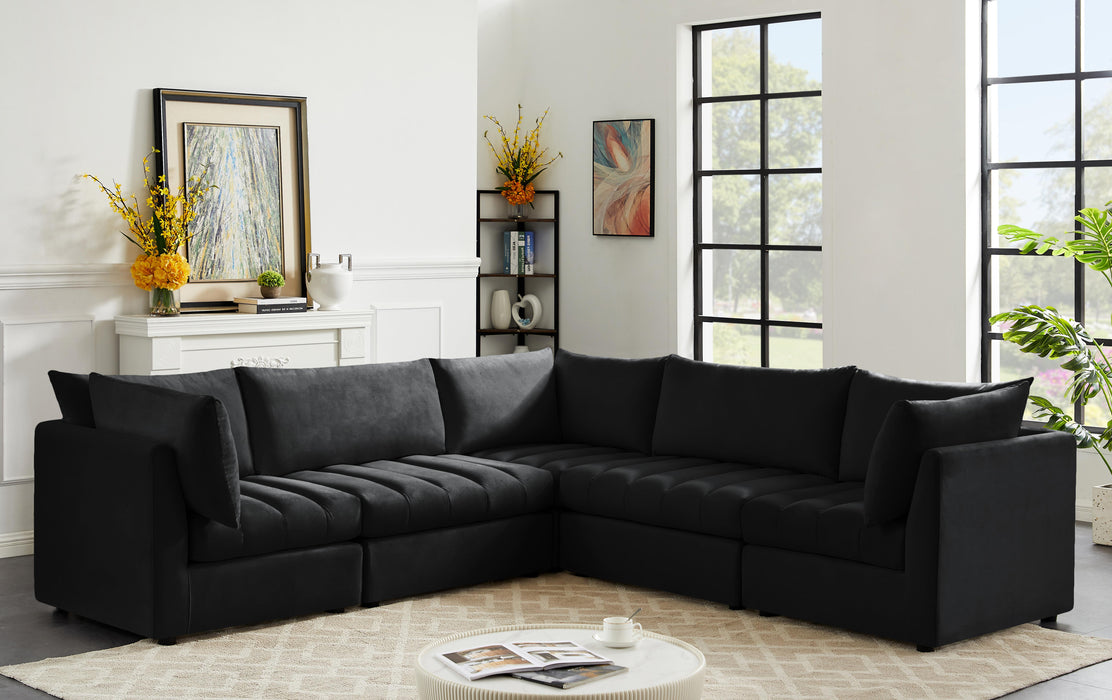 Jacob Black Velvet Modular Sectional - Royal Furniture & Gifts (MI) - Multi Location