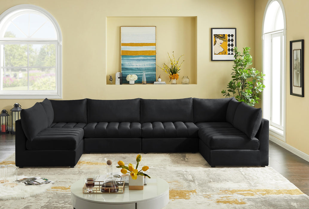 Jacob Black Velvet Modular Sectional - Royal Furniture & Gifts (MI) - Multi Location