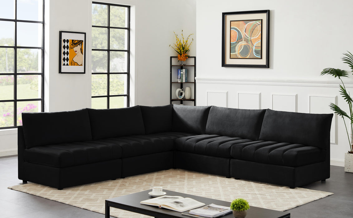 Jacob Black Velvet Modular Sectional - Royal Furniture & Gifts (MI) - Multi Location