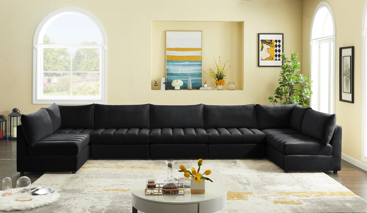 Jacob Black Velvet Modular Sectional - Royal Furniture & Gifts (MI) - Multi Location