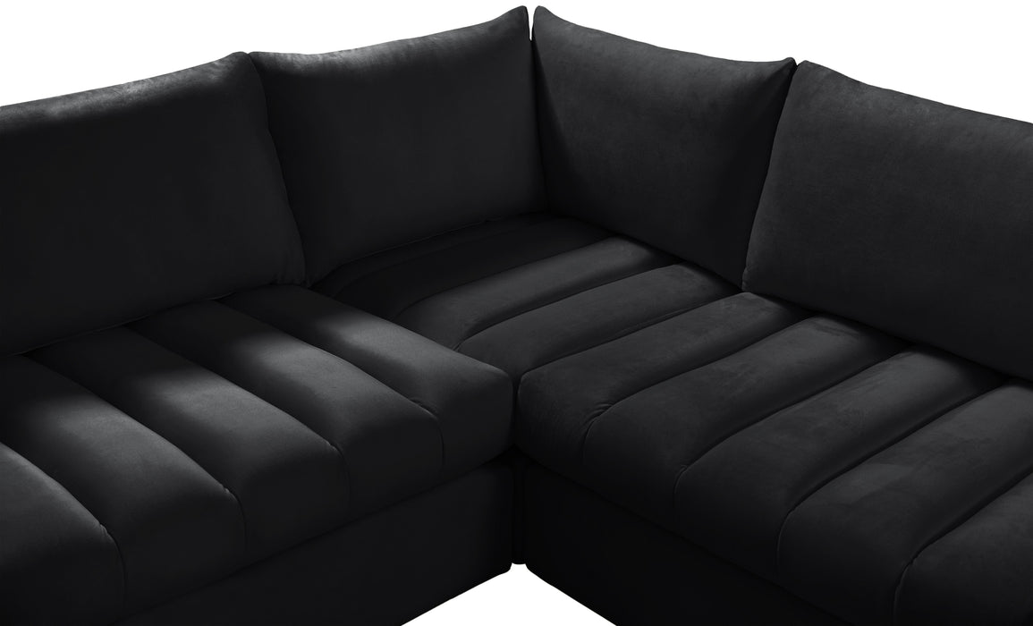 Jacob Black Velvet Modular Sectional - Royal Furniture & Gifts (MI) - Multi Location