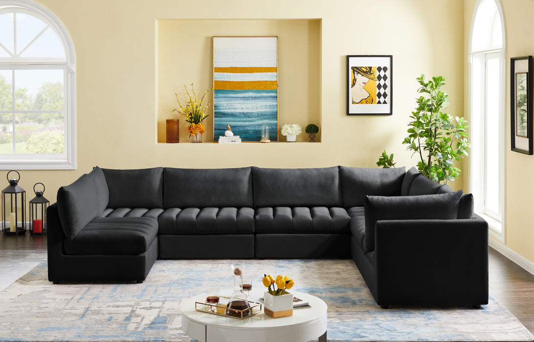 Jacob Black Velvet Modular Sectional - Royal Furniture & Gifts (MI) - Multi Location