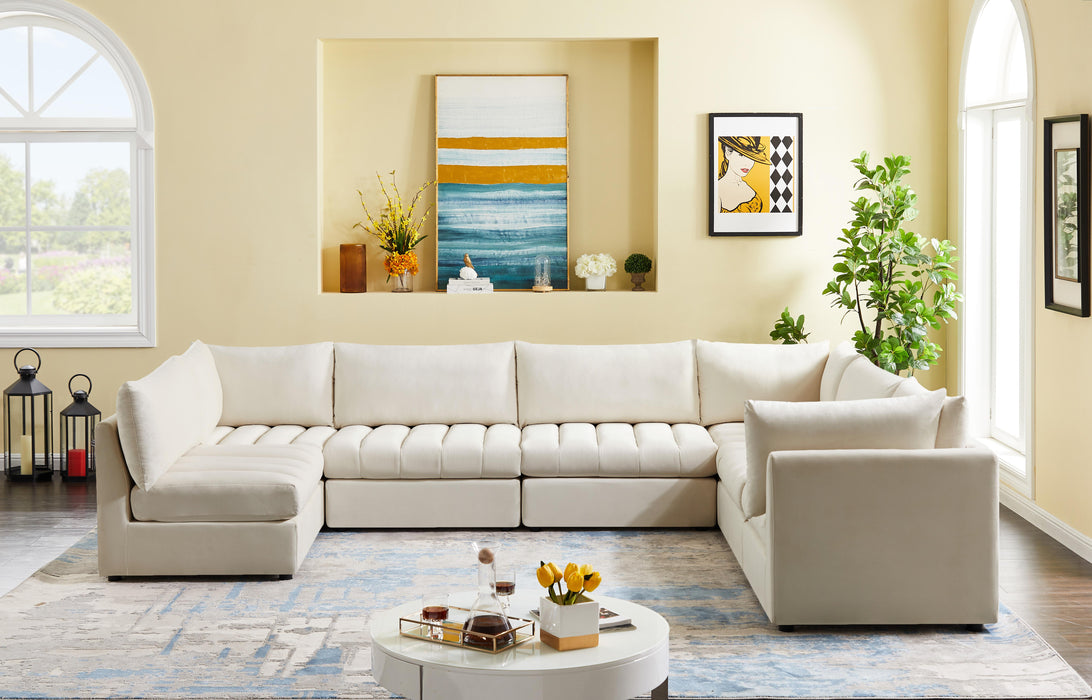 Jacob Cream Velvet Modular Sectional - Royal Furniture & Gifts (MI) - Multi Location