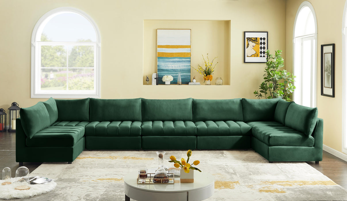 Jacob Green Velvet Modular Sectional - Royal Furniture & Gifts (MI) - Multi Location