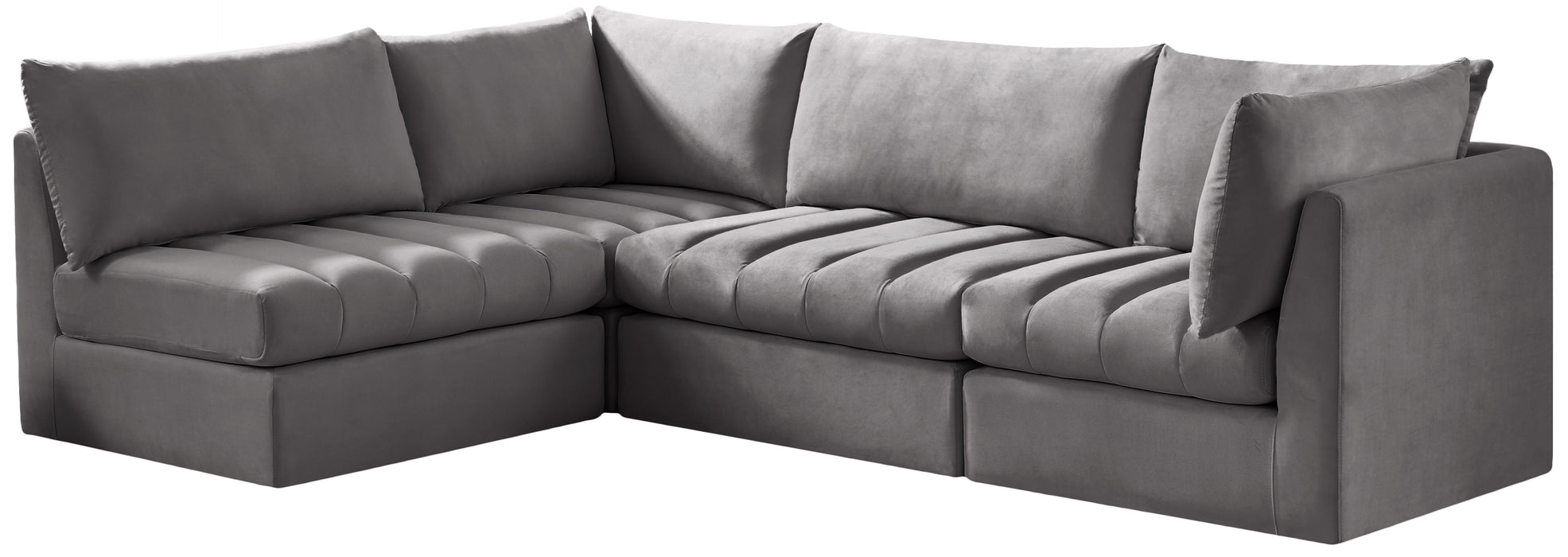 Jacob Grey Velvet Modular Sectional - Royal Furniture & Gifts (MI) - Multi Location