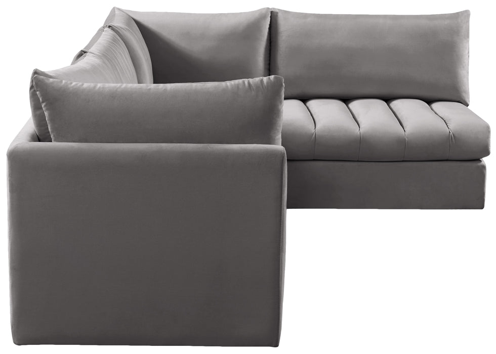 Jacob Grey Velvet Modular Sectional - Royal Furniture & Gifts (MI) - Multi Location