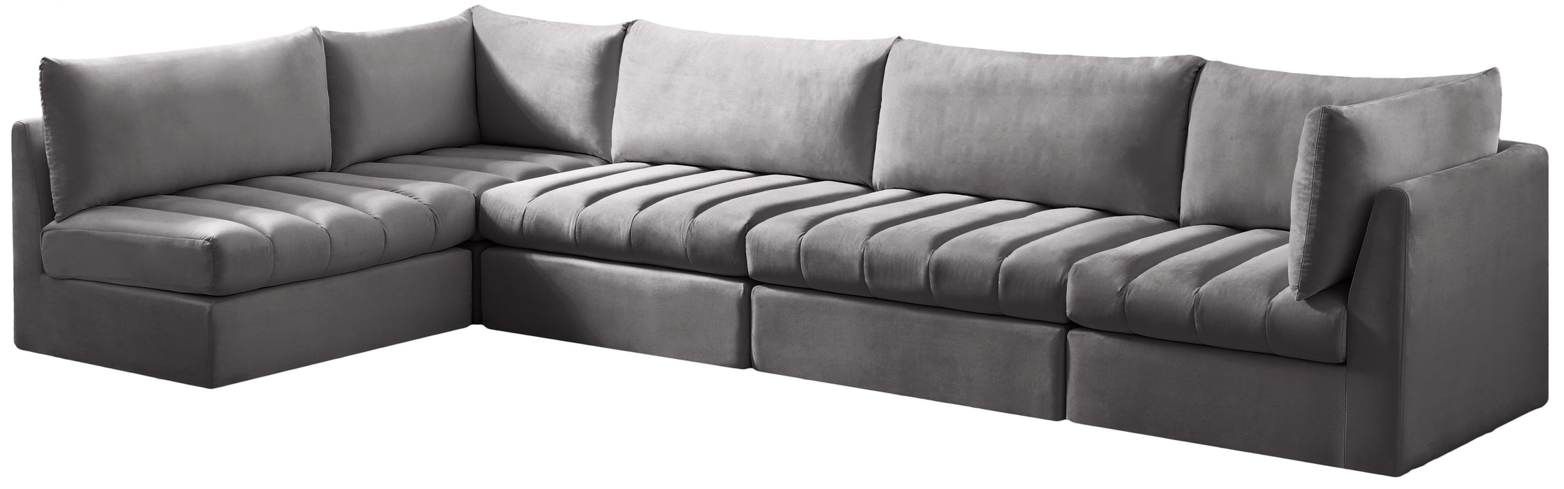 Jacob Grey Velvet Modular Sectional - Royal Furniture & Gifts (MI) - Multi Location