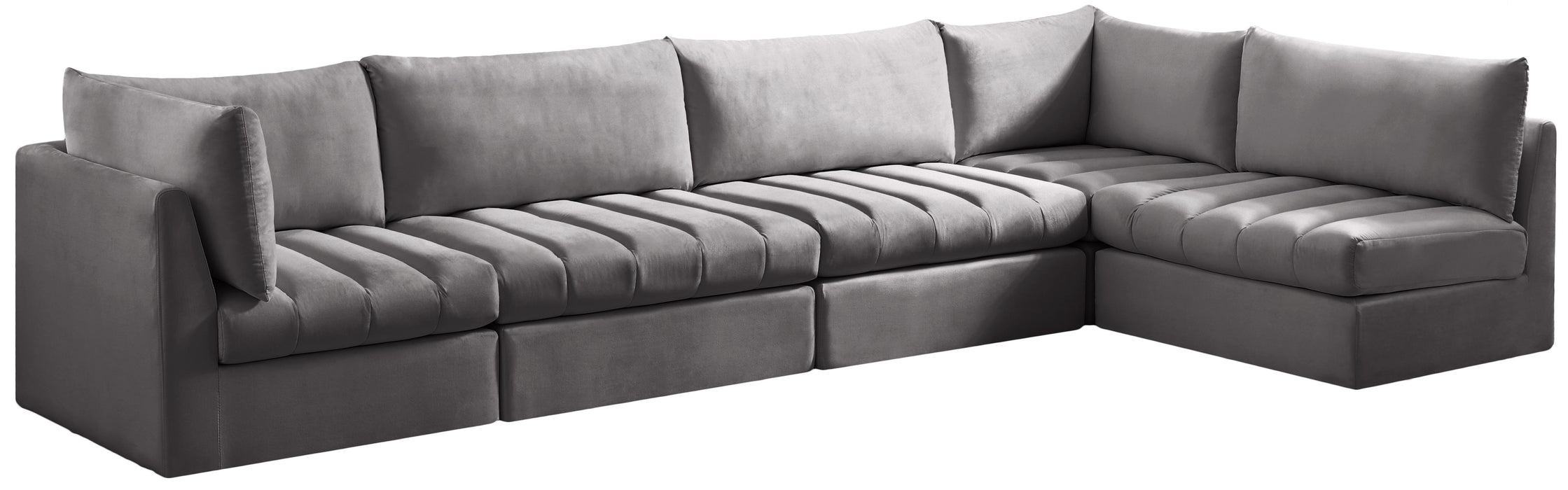 Jacob Grey Velvet Modular Sectional - Royal Furniture & Gifts (MI) - Multi Location