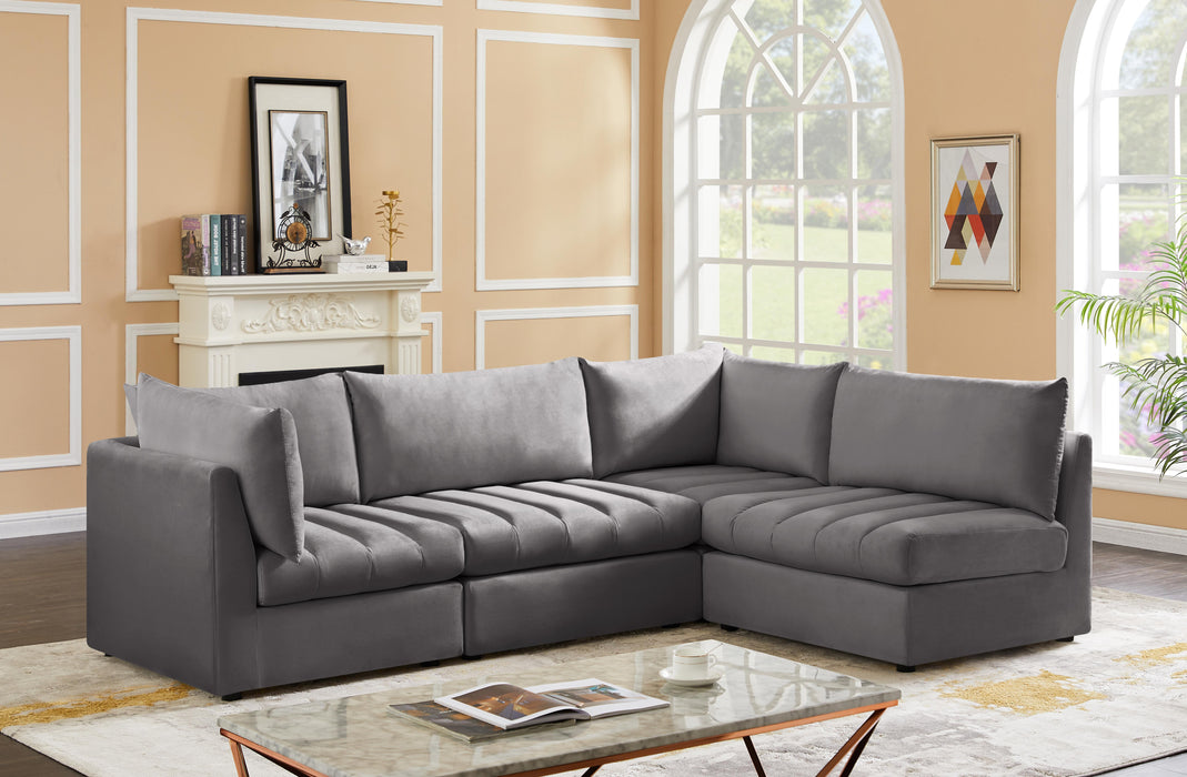 Jacob Grey Velvet Modular Sectional - Royal Furniture & Gifts (MI) - Multi Location