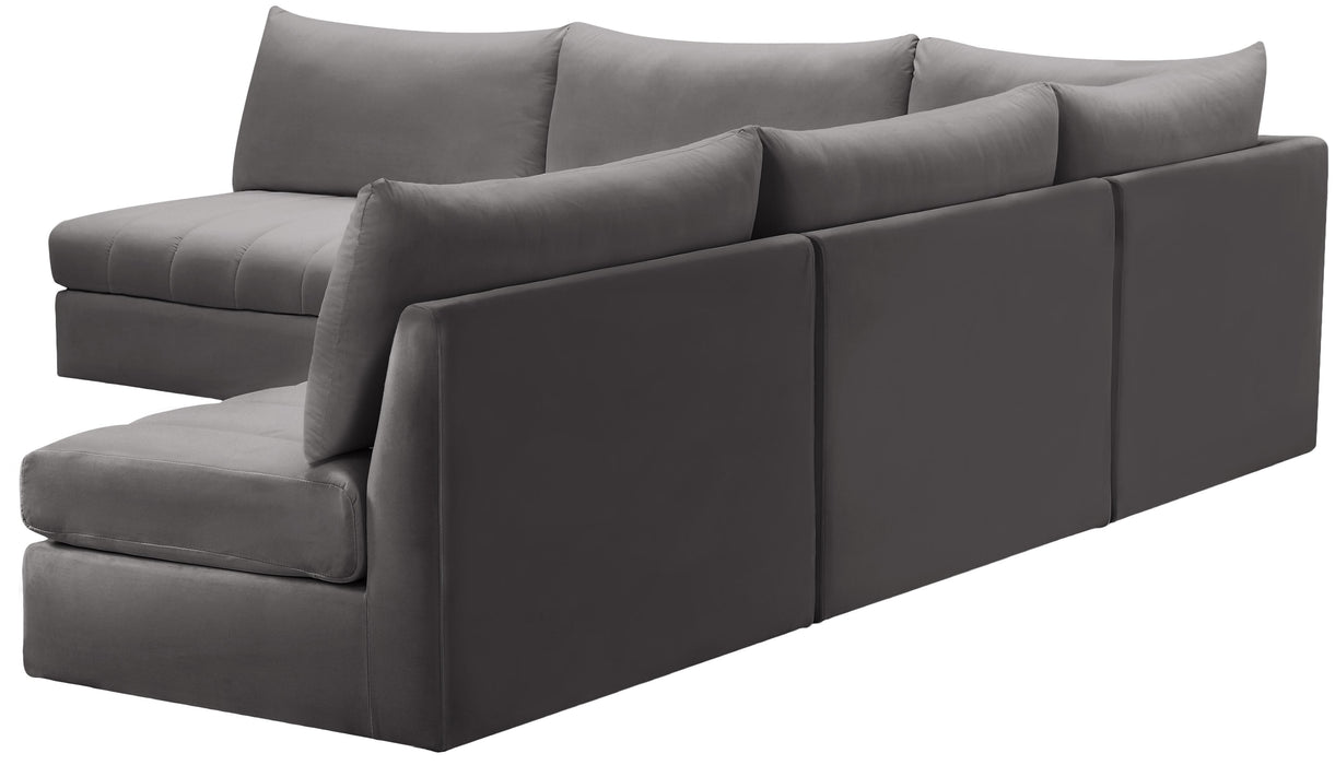 Jacob Grey Velvet Modular Sectional - Royal Furniture & Gifts (MI) - Multi Location