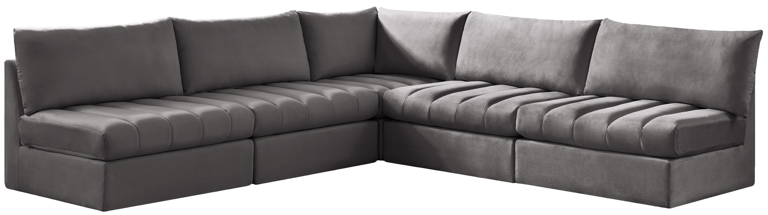 Jacob Grey Velvet Modular Sectional - Royal Furniture & Gifts (MI) - Multi Location