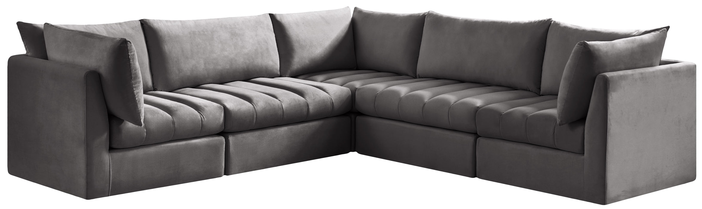 Jacob Grey Velvet Modular Sectional - Royal Furniture & Gifts (MI) - Multi Location