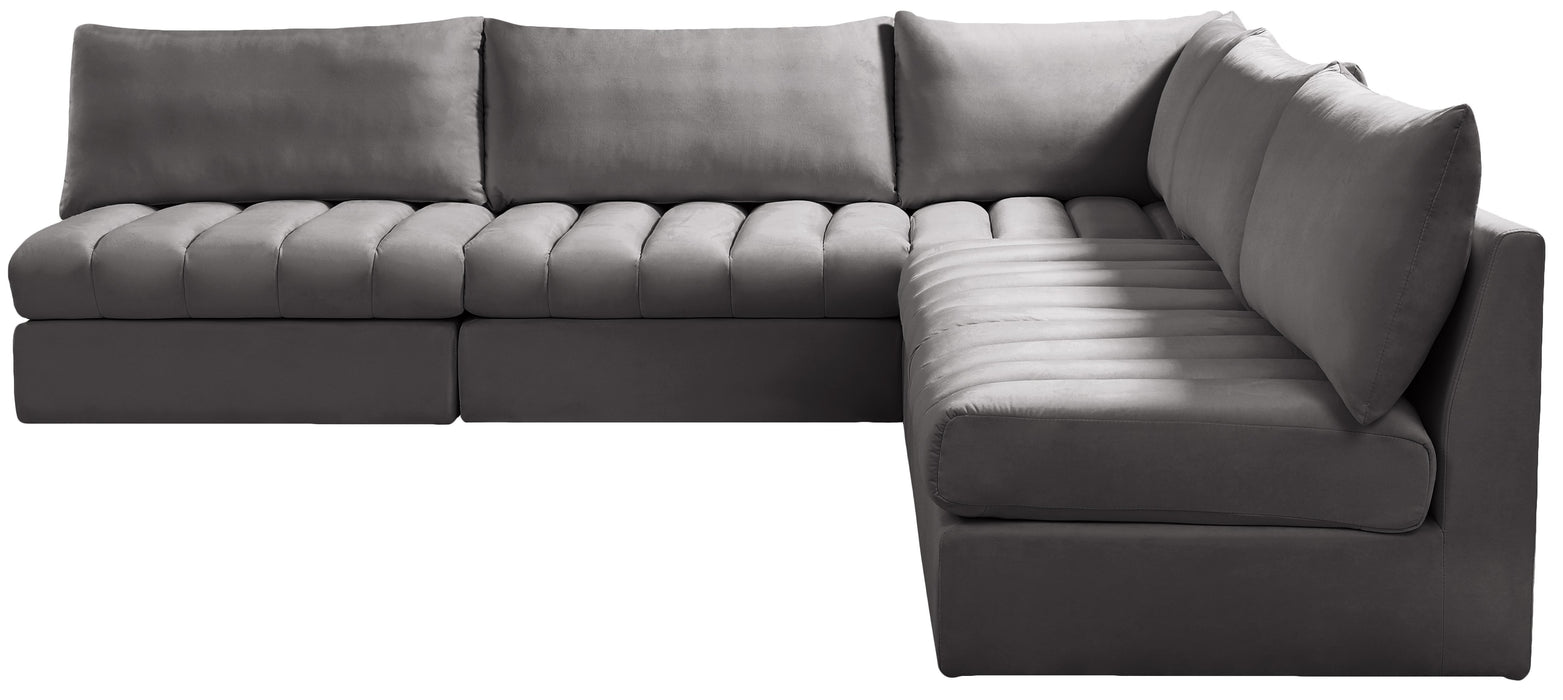 Jacob Grey Velvet Modular Sectional - Royal Furniture & Gifts (MI) - Multi Location